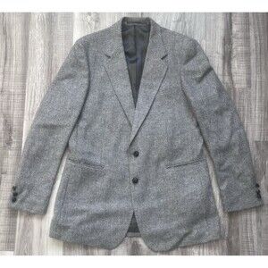 Woodmere Men's Tweed Gray Sport Coat Blazer Two Button Herringbone 42R